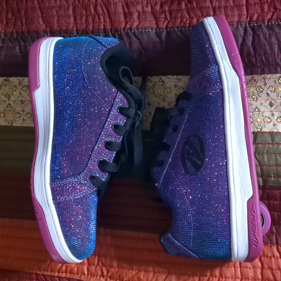 HEELYS* Galaxy super sparkle purple blue colour shift rear wheel HEELY shoes - Picture 9 of 17